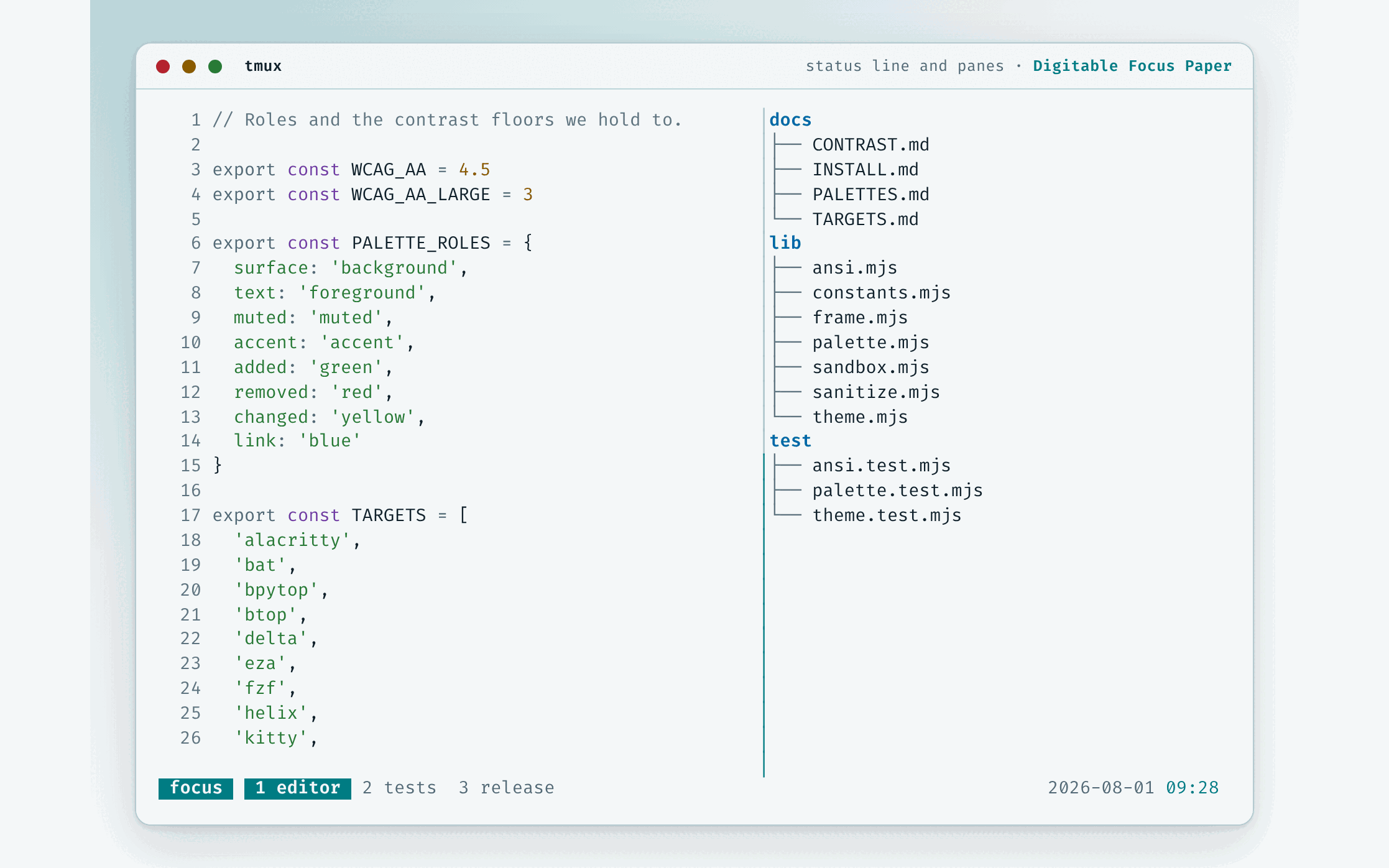 tmux в палитре Paper
