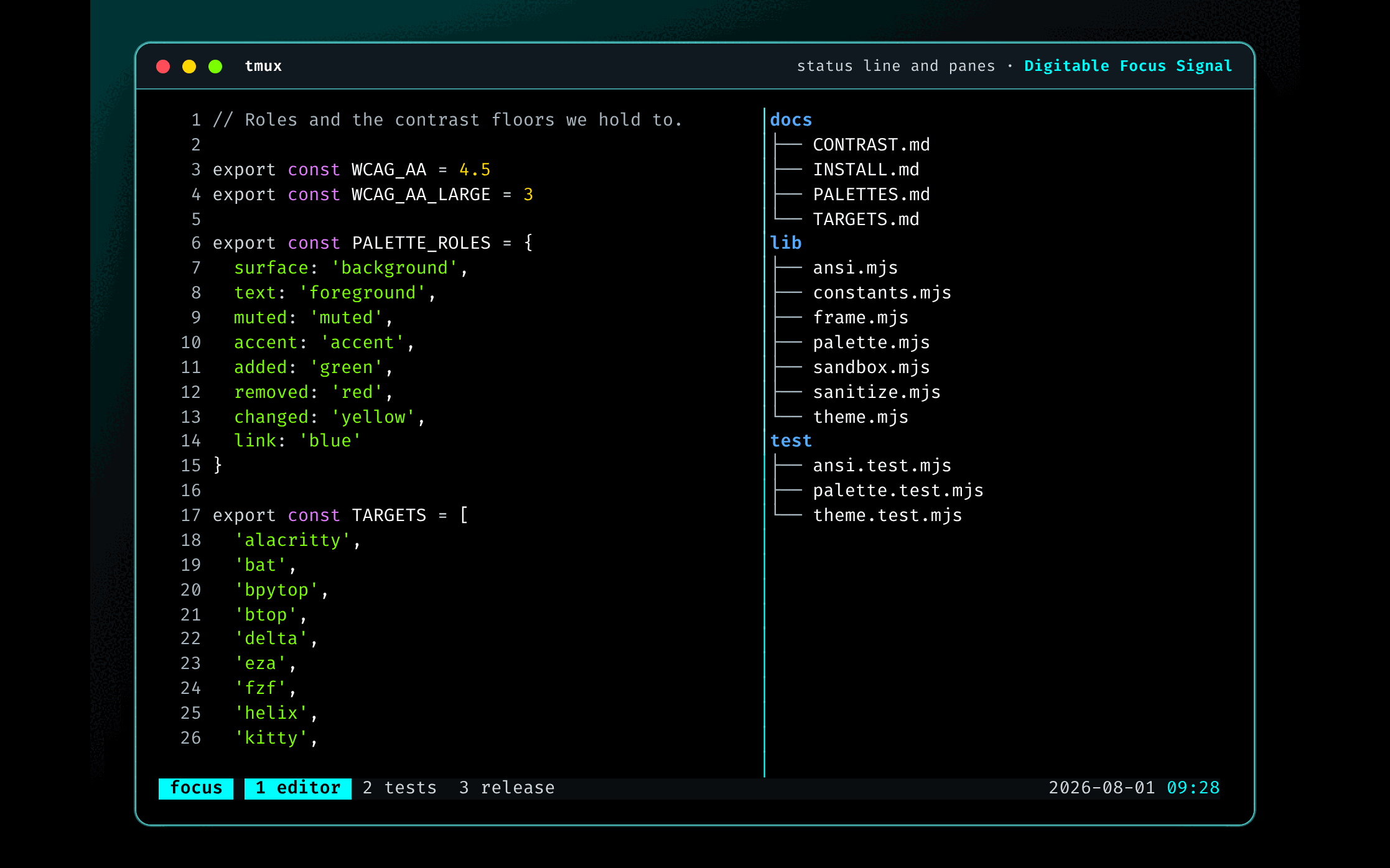 tmux в палитре Signal